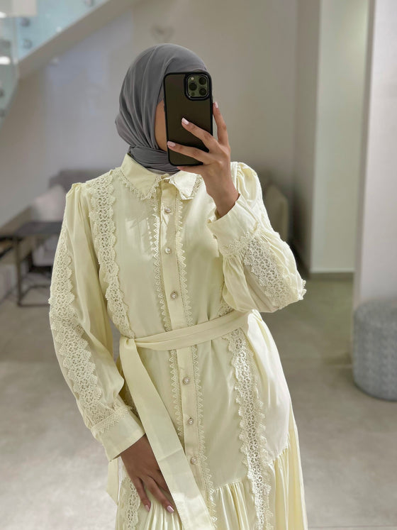 Cream crochet dress