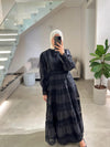 Organza black lace dress