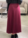 burgundy pleated skirt FW26
