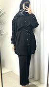 Black summer pants set