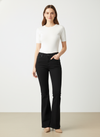 black flare denim pants