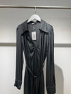 grey silk italian shirt dress