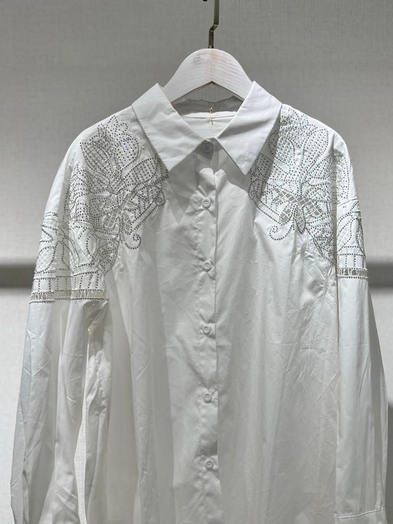 White strass shirt