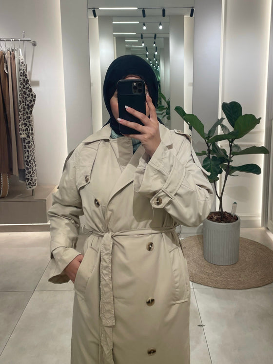 Beige trench coat