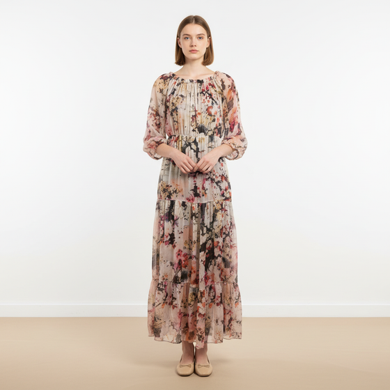 Floral Italian silk dress