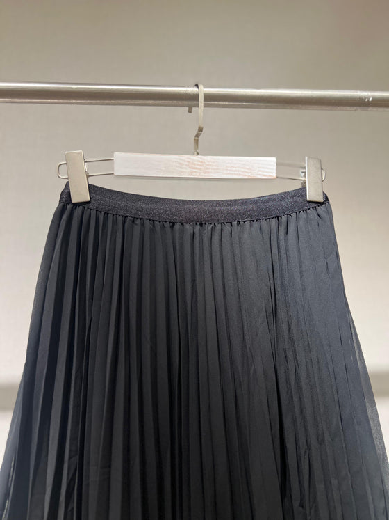 Black chiffon pleated skirt