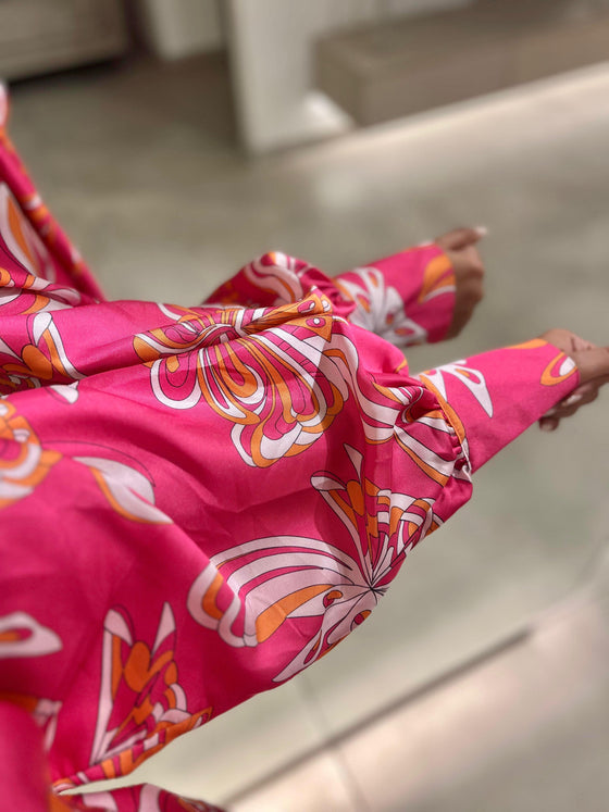 printed floral silk shirt