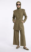 Armine olive green pants set SS26