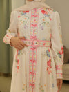 Offwhite floral belted dress