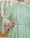 Aqua chiffon mini dress