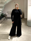 Black pleated pants set FW26
