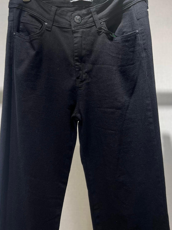 black flare denim pants