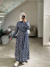 Printed navy dress