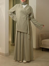 Olive kimono skirt set