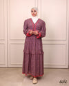Serpil Bordeaux printed dress