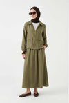 Armine olive green skirt set SS26