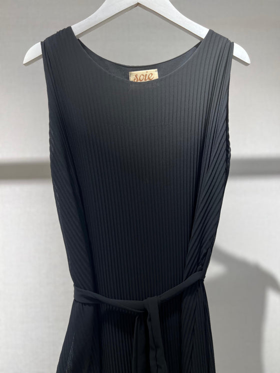 Italian pleated black dress