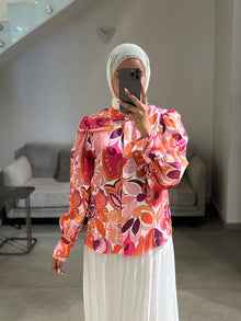  printed floral silk shirt