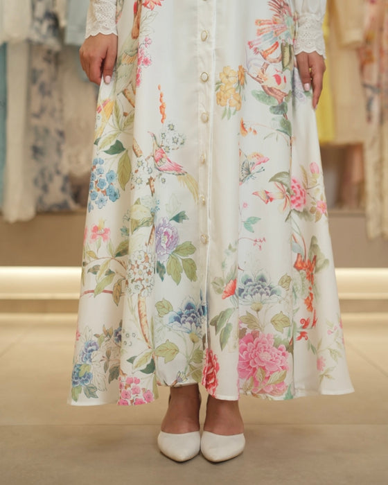 white floral sleeveless dress