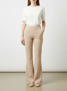  Famelin beige flare pants