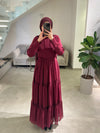 Bordeaux lace dress set