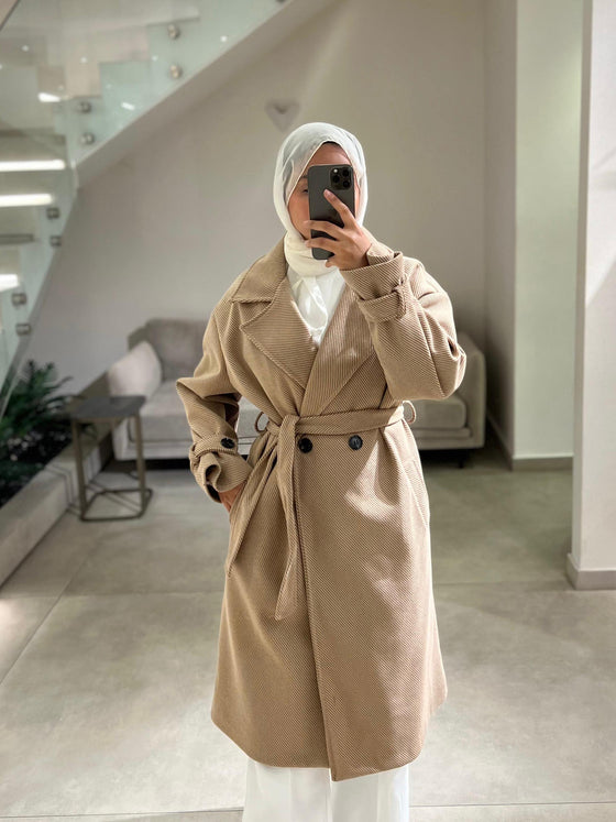 Joukh double beige coat FW26