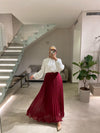 Chiffon  bordeaux pleated skirt