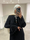 black lined dress