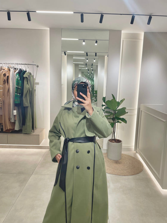 Green joukh long coat