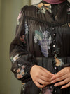 organza black floral dress