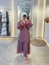 Serpil Bordeaux printed dress