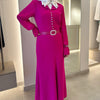 Fuchsia evening chiffon dress