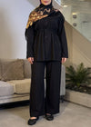 Black tencel pants set