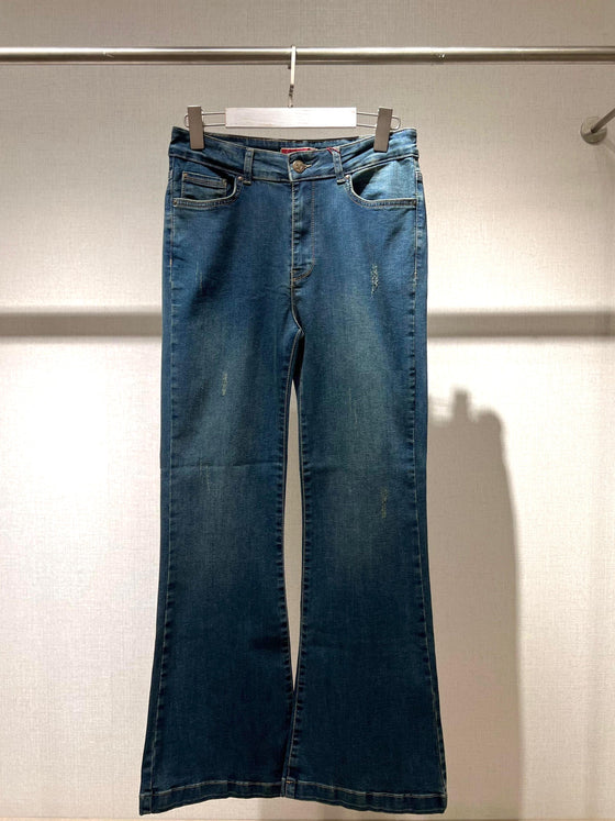 Blue flare denim pants
