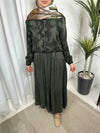 Qupra olive green dress set