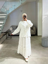 offwhite crochet skirt set