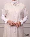 Italy linen sleeveless beige set