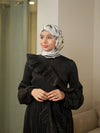 Crepon black evening dress
