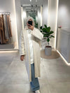 Long beige wool cardigan
