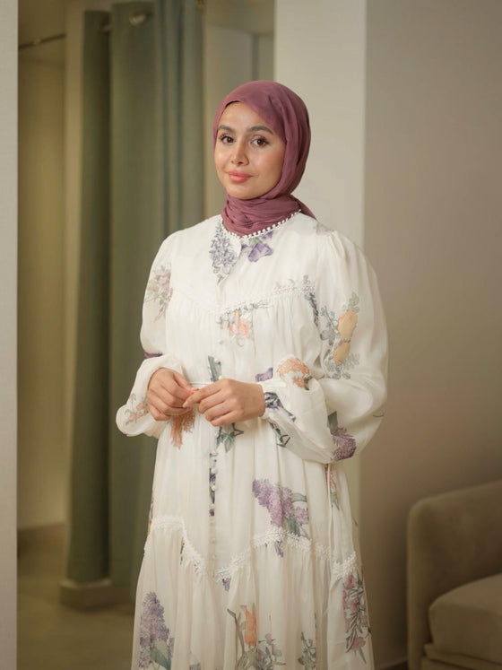 Organza offwhite floral dress