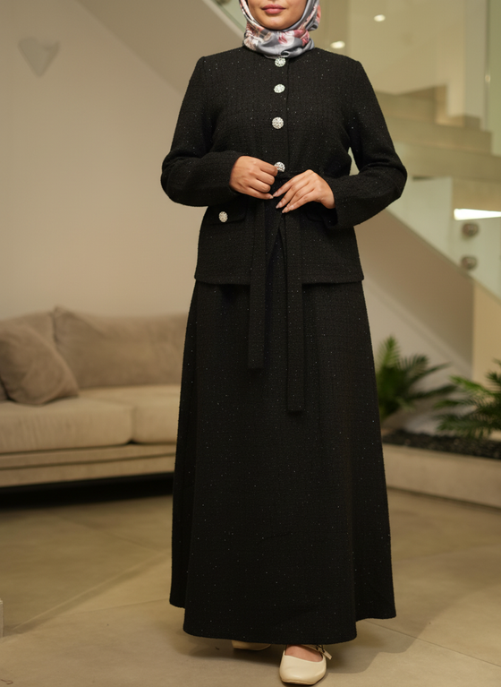 Tweed black skirt set FW26
