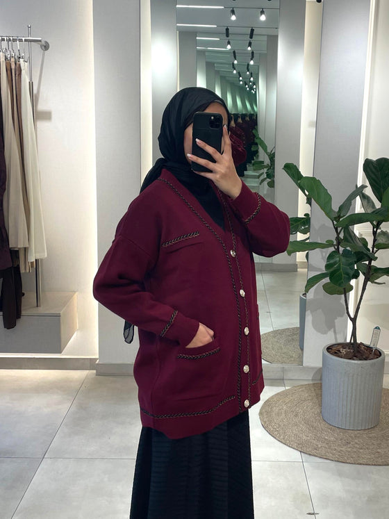 Burgundy cardigan