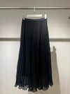 Black chiffon pleated skirt