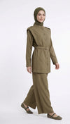 Armine olive green pants set SS26