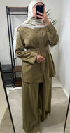 Armine olive green pants set SS26