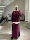 Burgundy marseilles skirt set FW26