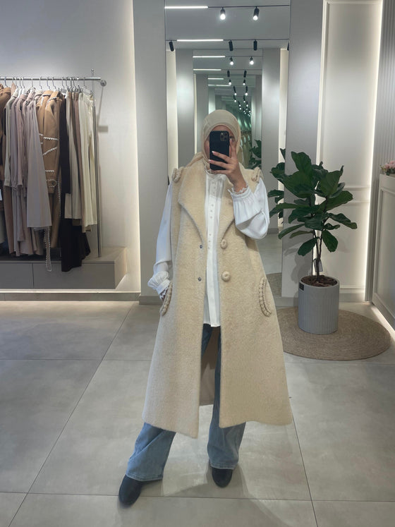 Mohair beige vest