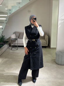  Long black vest FW26