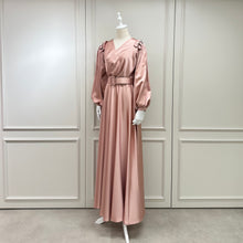  satin pink evening dress