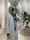 Long light  grey wool cardigan